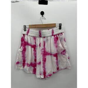 Calia Shorts Womens Watercolor Tie Dye Pink White Coverup Shorts Size M NWT